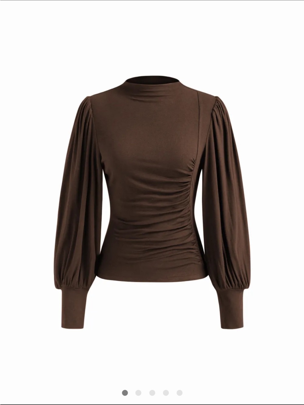 NWT Cider Brown Ruched Long-Sleeve Top